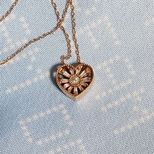Emmy London 10k Rose Gold Diamond Heart Necklace Kay Jewelers